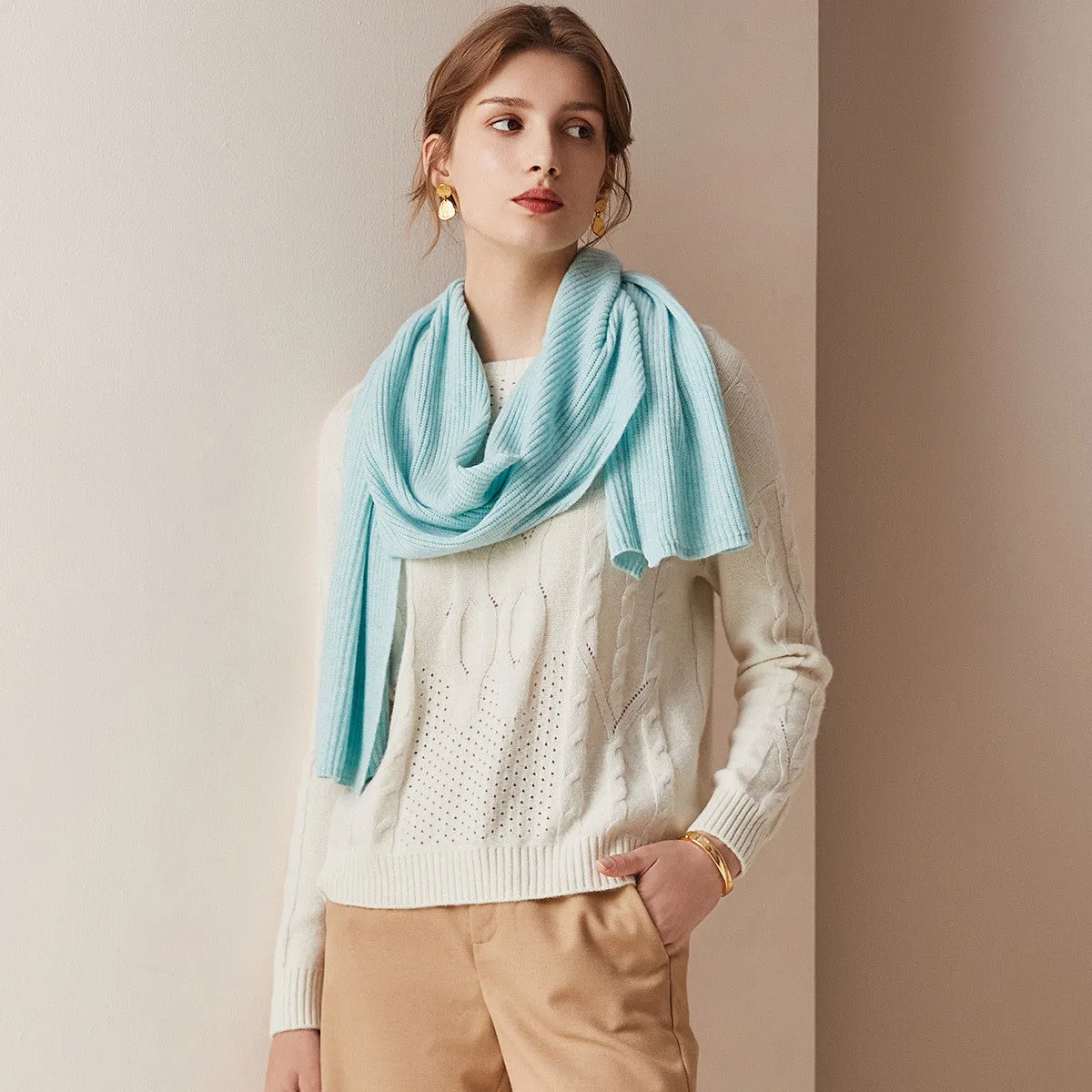 100% Cashmere Plain All Matched Scarves