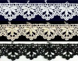 1" Floral Venise Venice Lace Trim - 13 Continuous Yards!