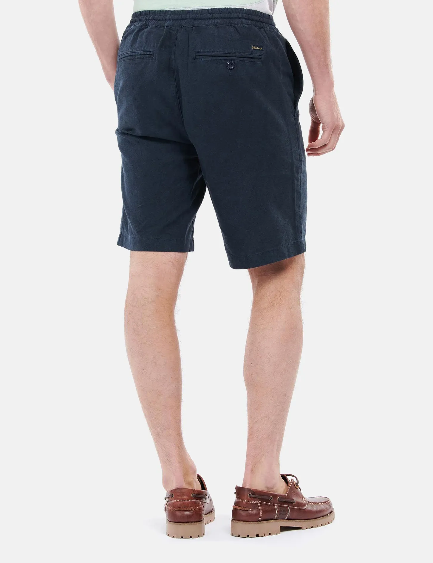 Barbour Linen Cotton Mix Shorts - City Navy Blue