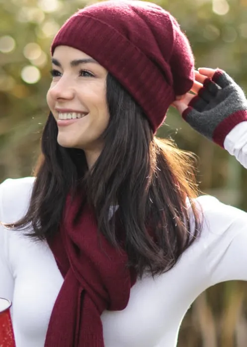 BAROLO Italian RIB CUFF SLOUCHY HAT