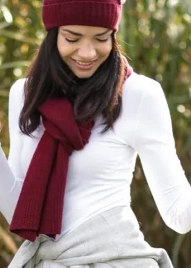 BAROLO Italian Ribbed Edge Cashmere Wrap/Scarf