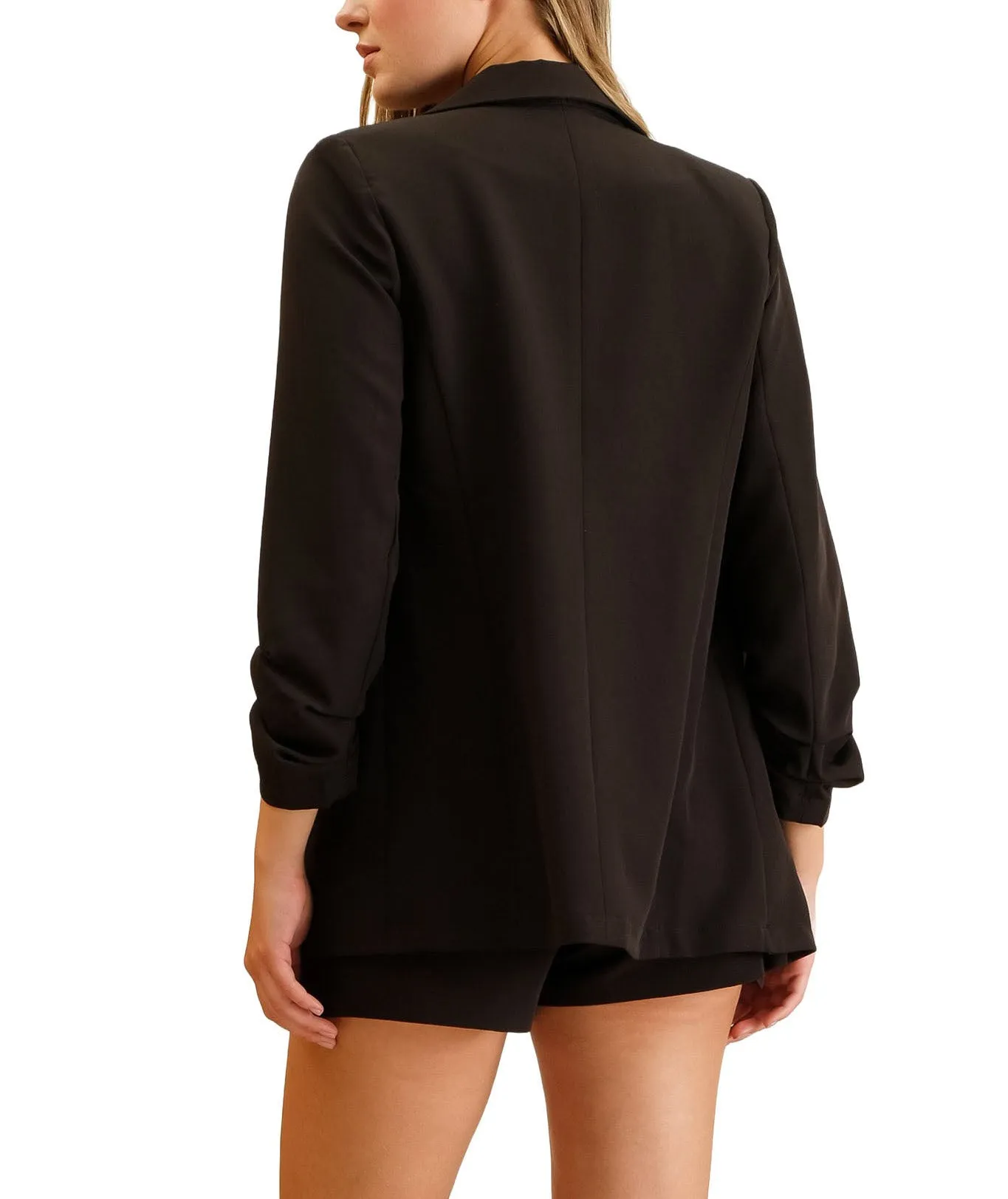 Beautiful Chaos Ruched Sleeve Blazer