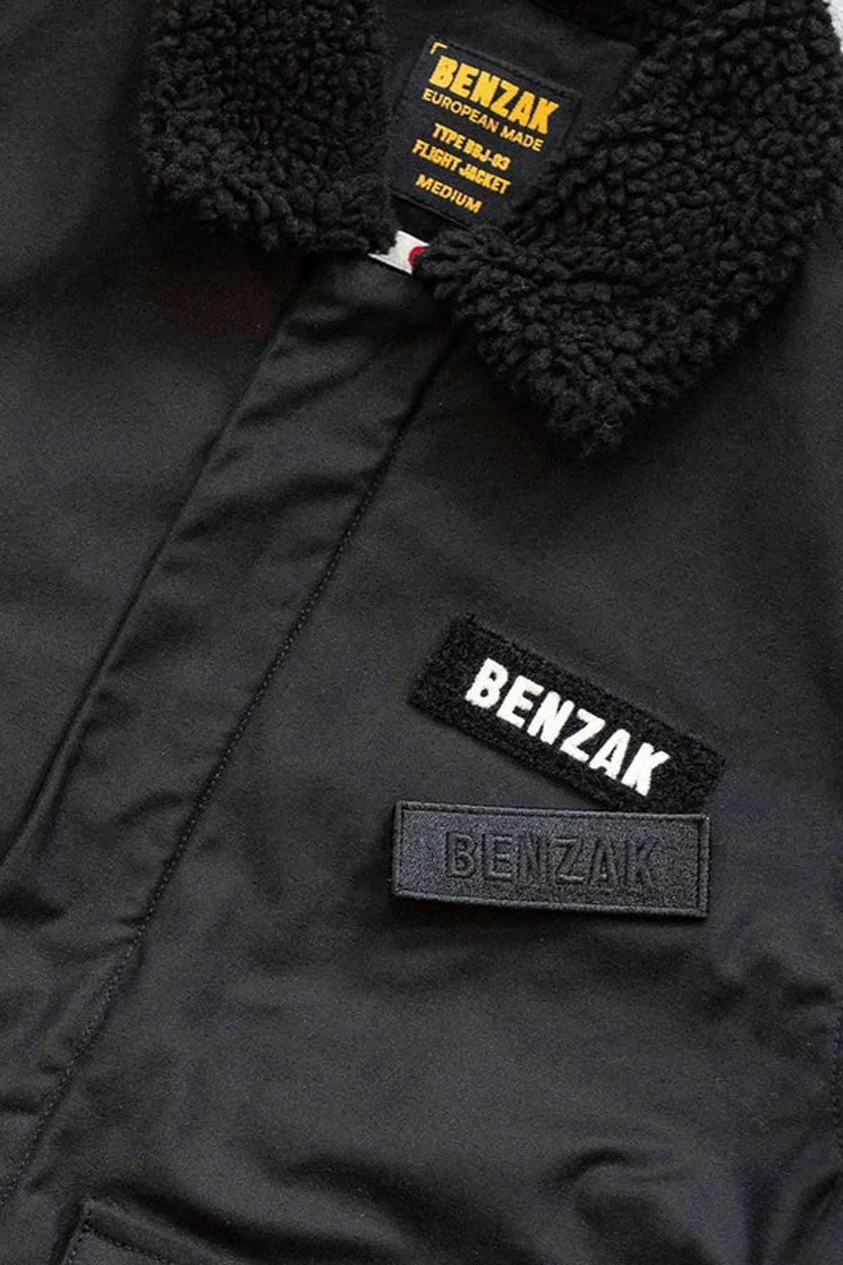 Benzak - BBJ-03 Flight Jacket  M-65 Reverse Sateen Twill in Black