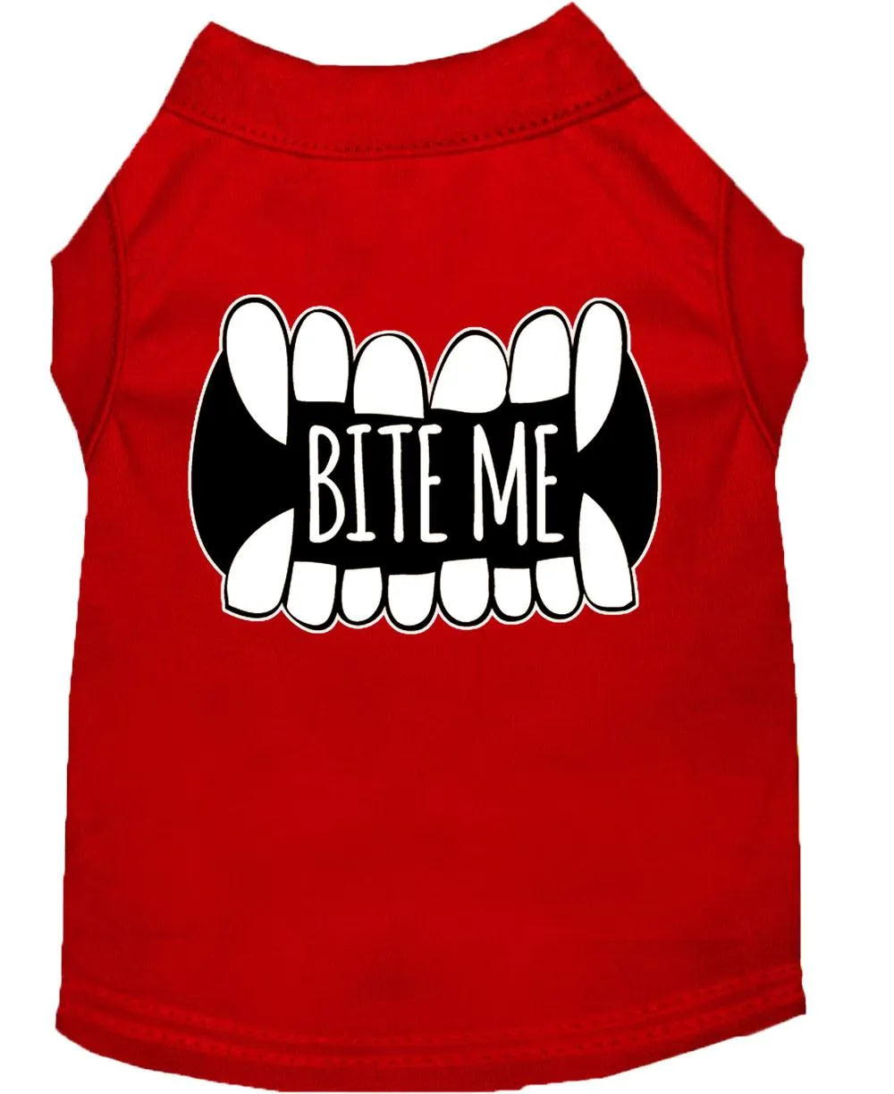 Bite Me Screen Print Dog Shirt Red Xl (16)