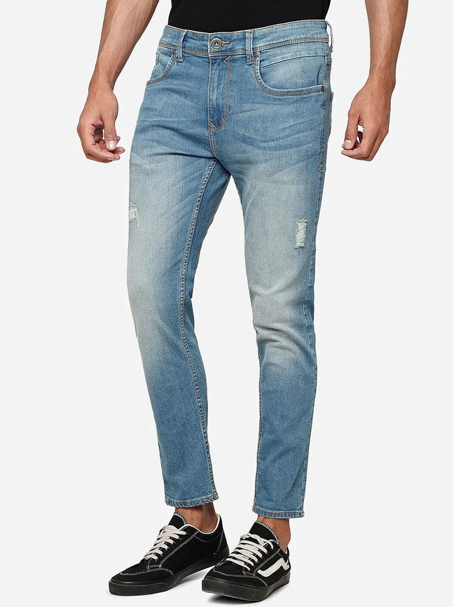 Blue Solid Rider Fit Jeans | JadeBlue