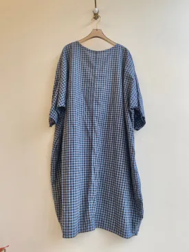 Brown & Blue Checkered Gallery Dress