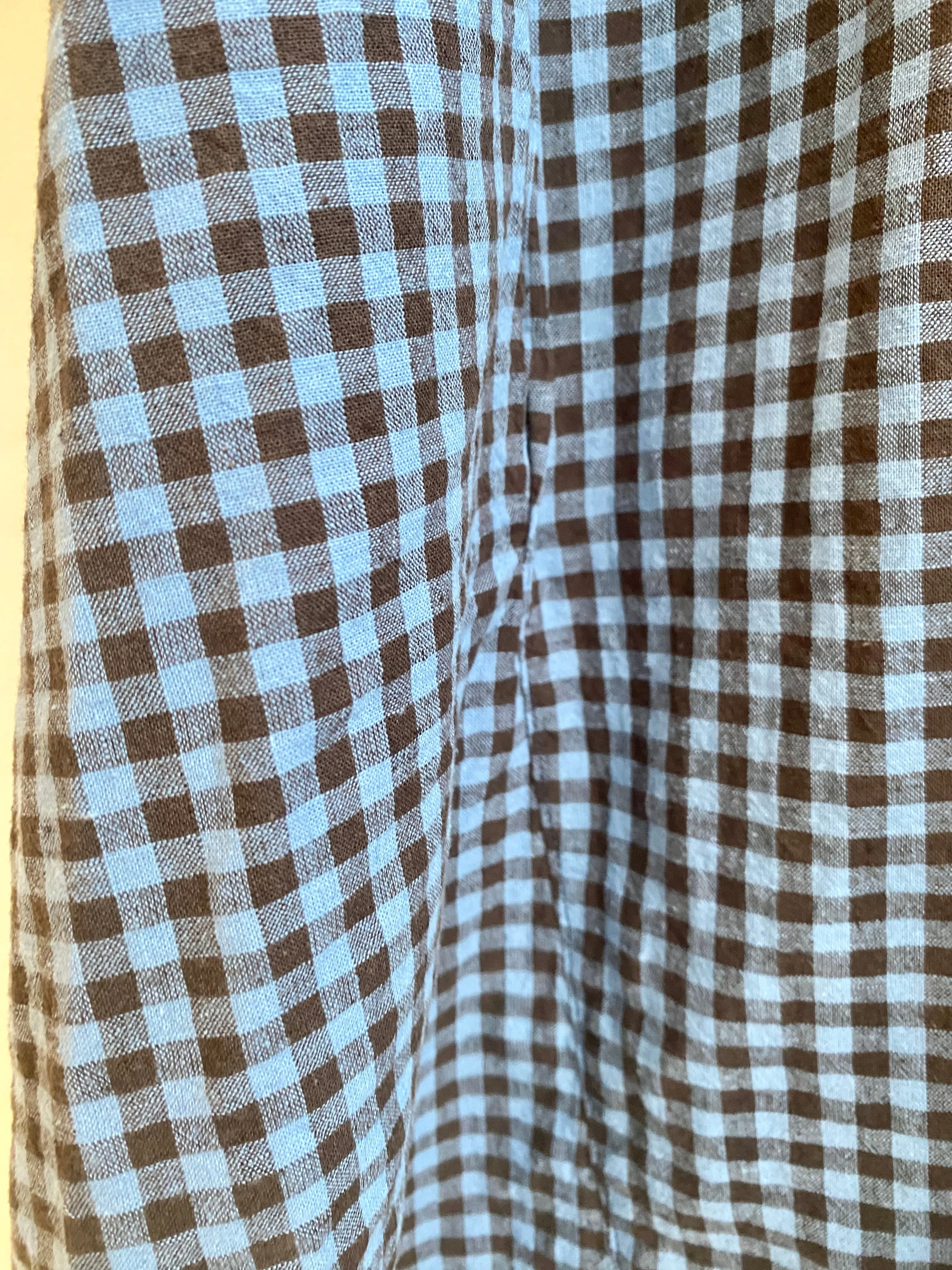 Brown & Blue Checkered Gallery Dress