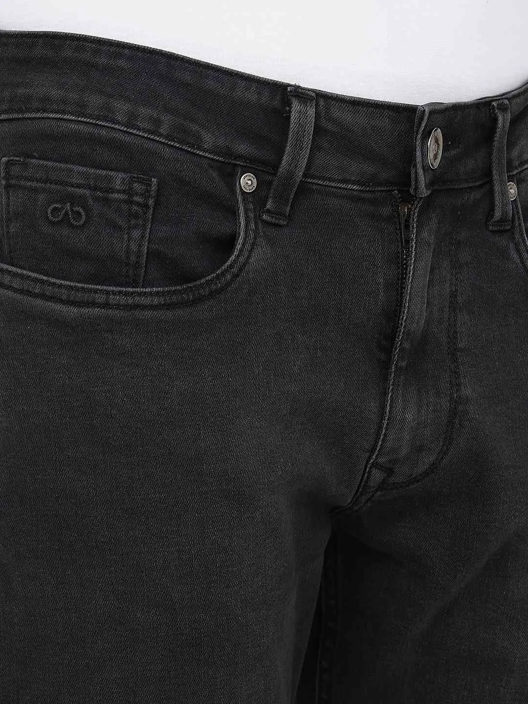 Charcoal Grey Washed Straight Fit Jeans | JadeBlue