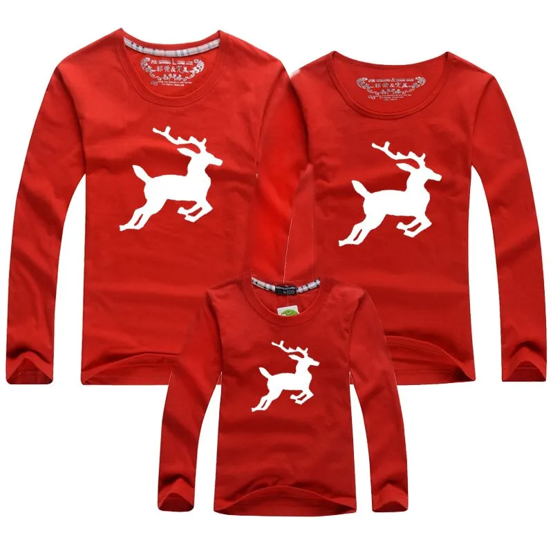 Christmas Pajamas Matching Family Pyjamas Father Mother Kid Outfits Red T-Shirt Cute  Clothes For  Gifts