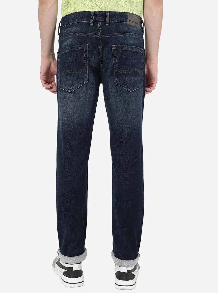 Dark Indigo Washed Straight Fit Jeans | Greenfibre