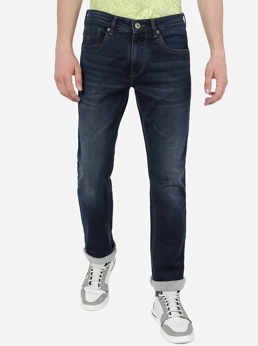 Dark Indigo Washed Straight Fit Jeans | Greenfibre