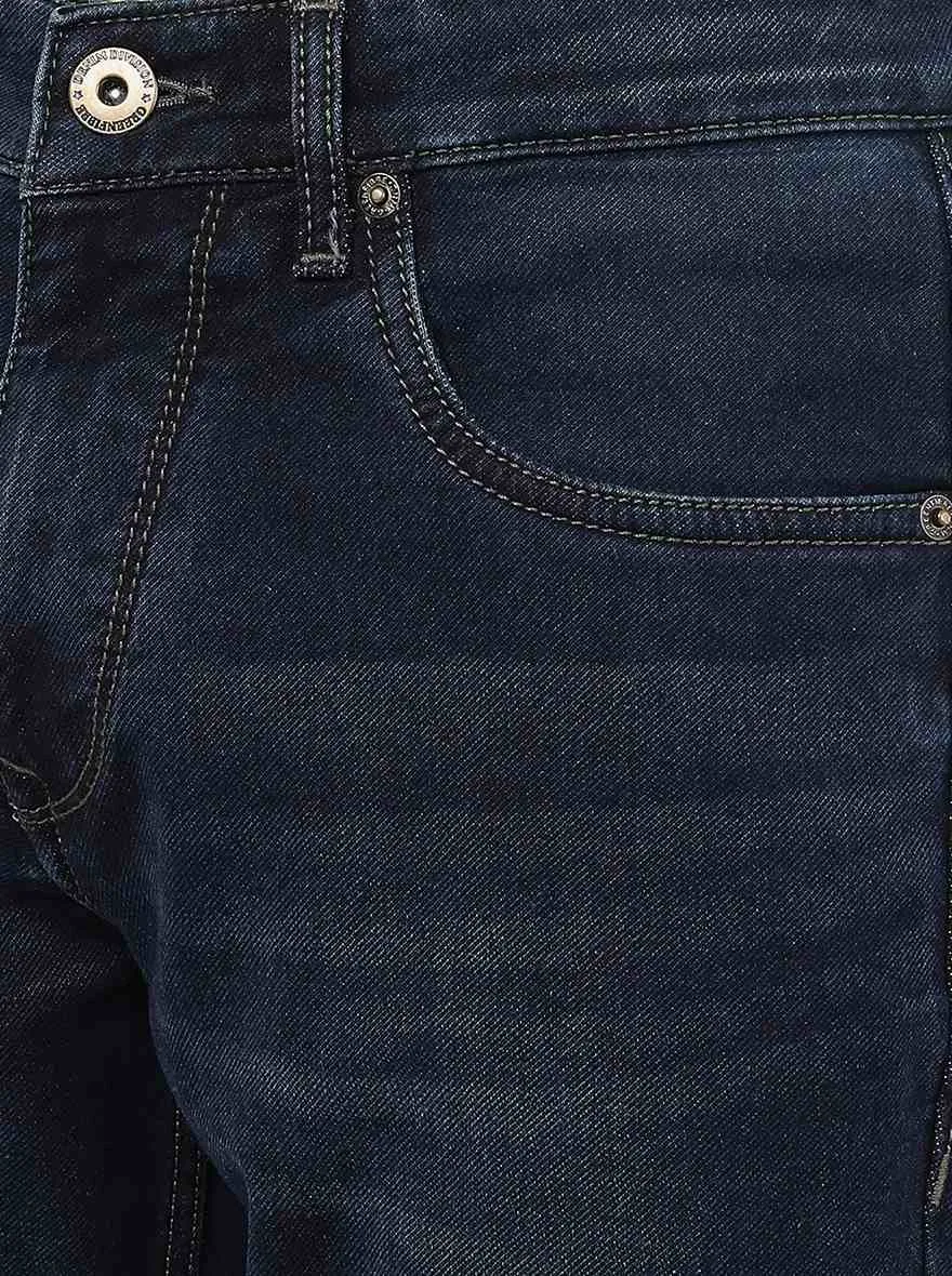 Dark Indigo Washed Straight Fit Jeans | Greenfibre