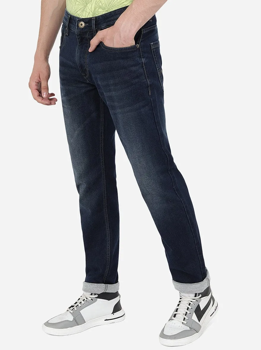 Dark Indigo Washed Straight Fit Jeans | Greenfibre