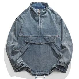 ELKM Relaxed Fit Denim Cargo Pullover