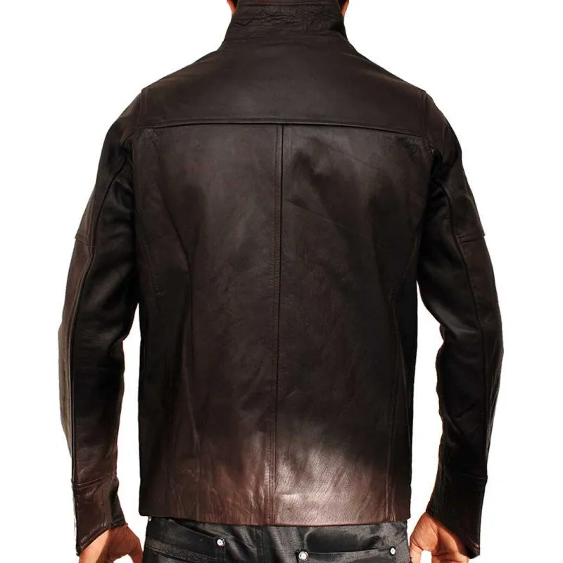 From Paris with Love Bomber Brown Leather Jacket