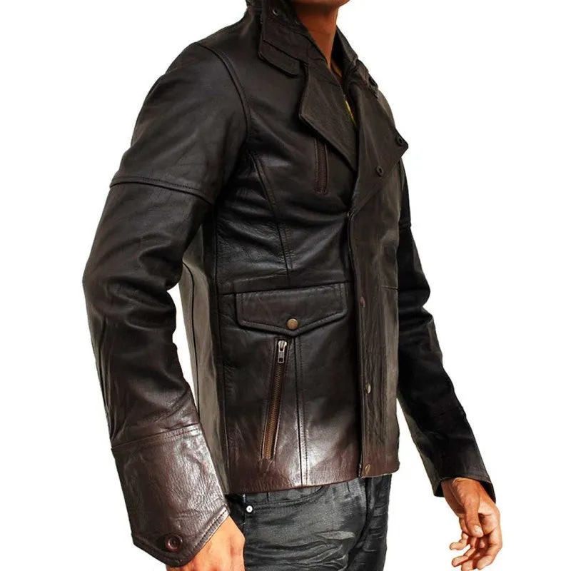 From Paris with Love Bomber Brown Leather Jacket