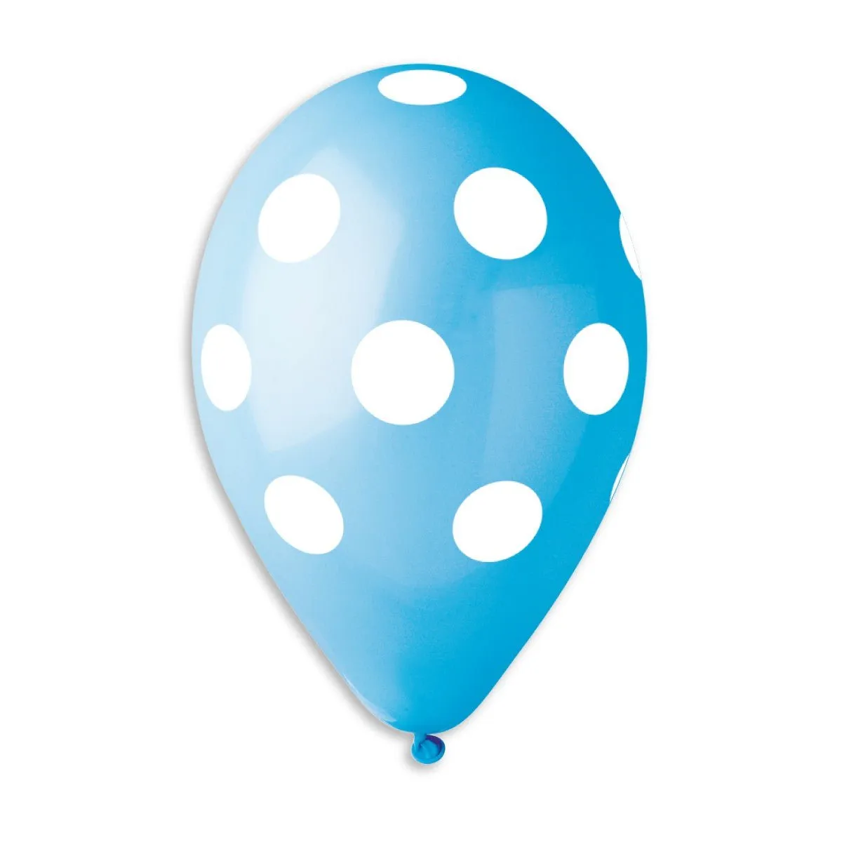 Gemar Latex Balloon #009 Light Blue Polka Dots White Printed 12inch 50 Count Solid Color