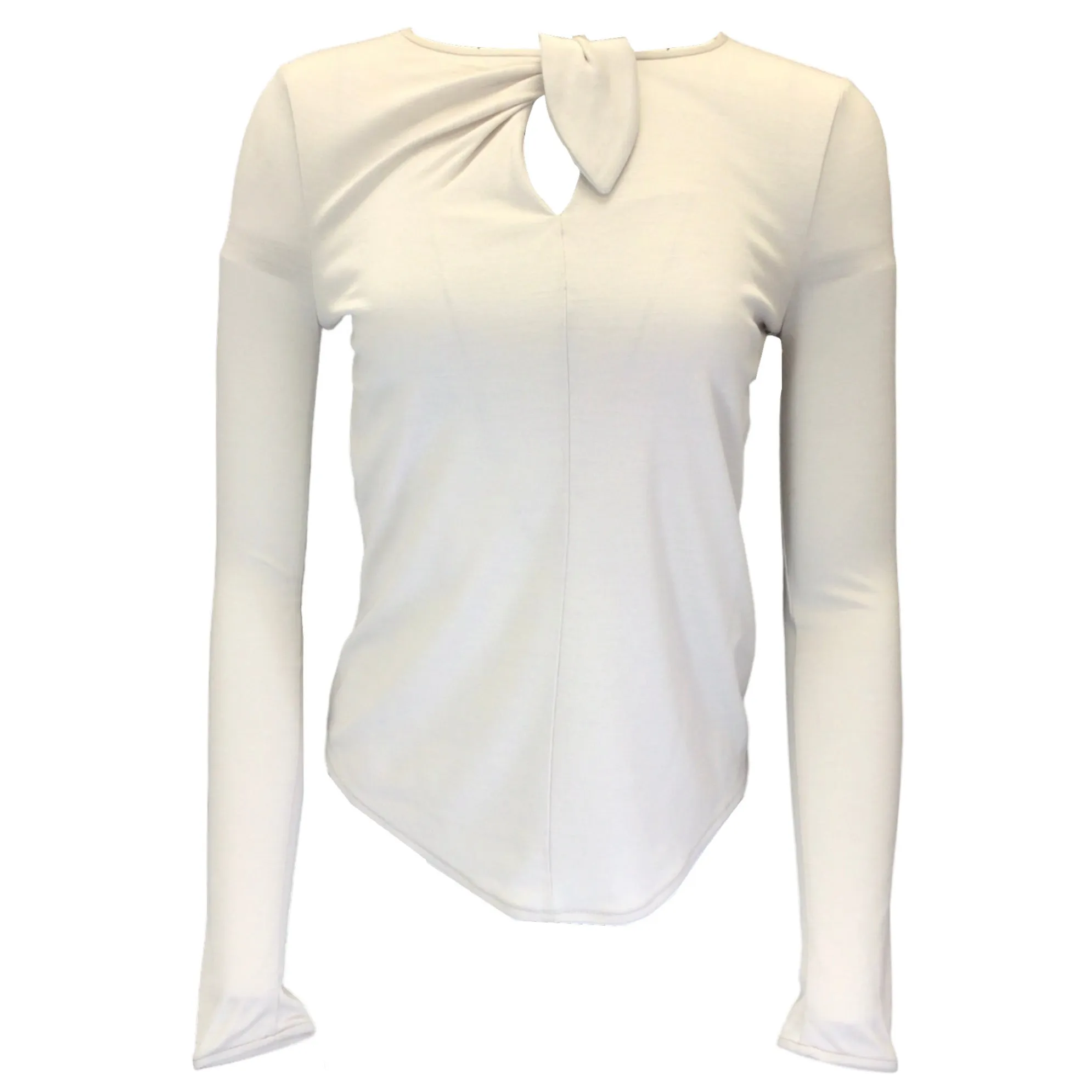 Giorgio Armani Ecru Long Sleeved Wool and Silk Top