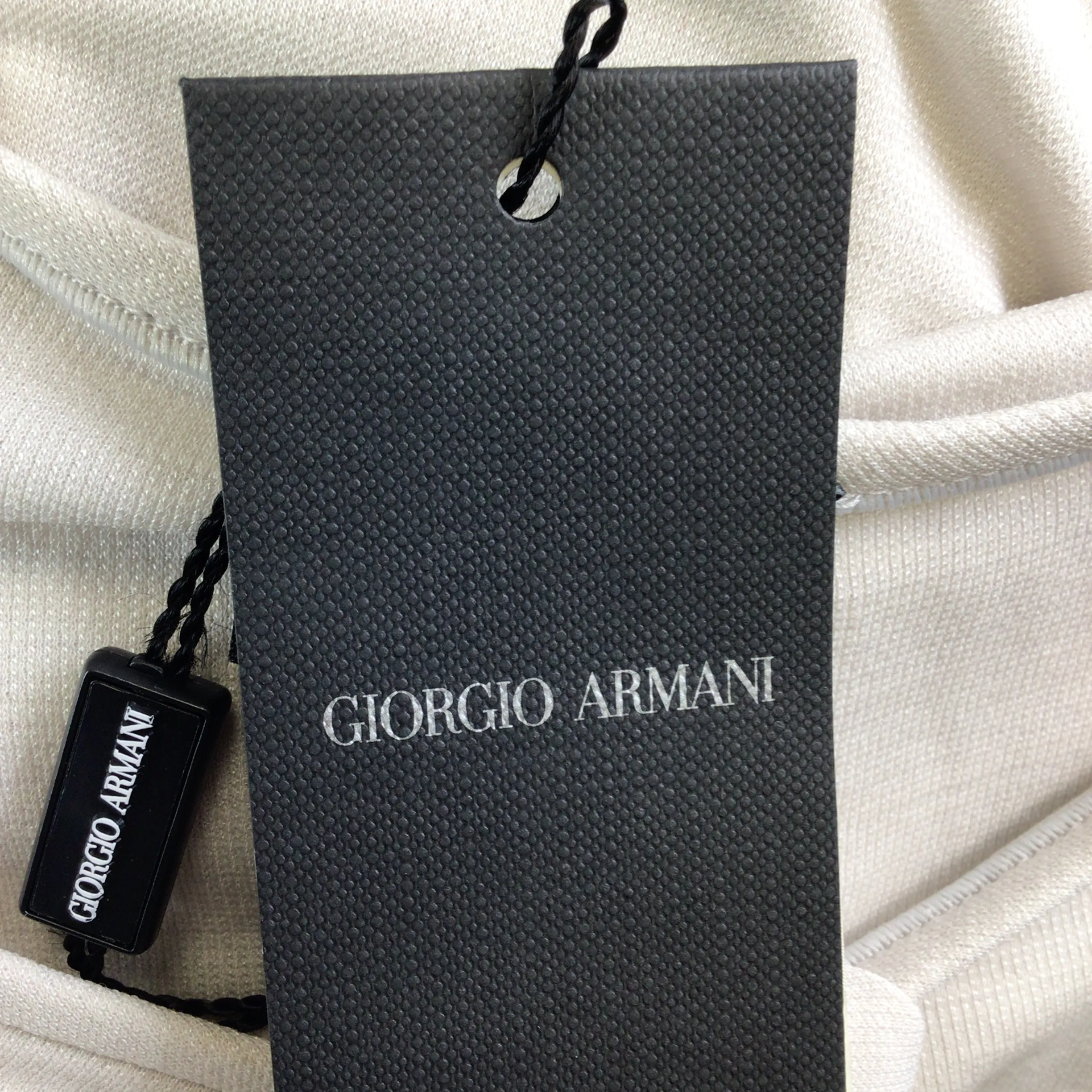 Giorgio Armani Ecru Long Sleeved Wool and Silk Top