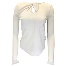 Giorgio Armani Ecru Long Sleeved Wool and Silk Top