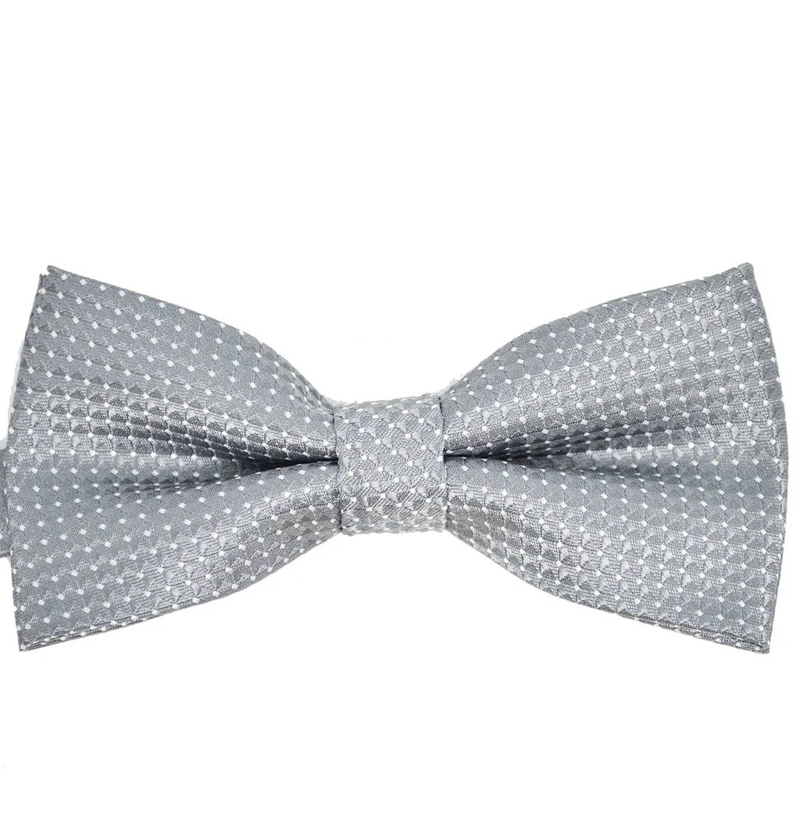 Grey Classic Pindot Bow Tie