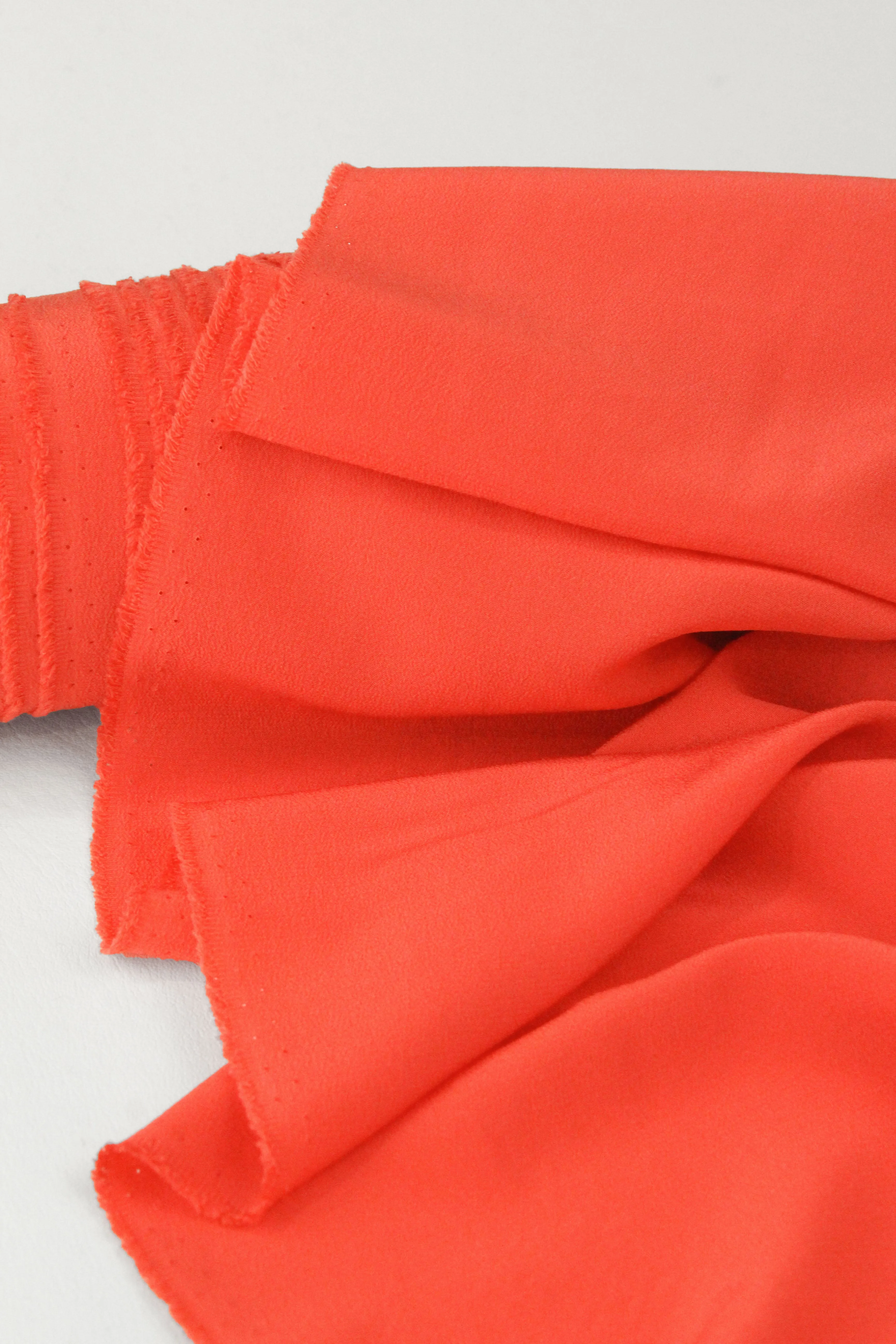 Italian Silk Crepe de Chine | Coral