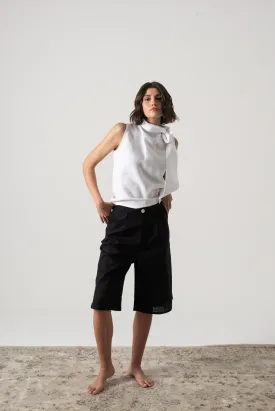 Jager Bermuda Linen Shorts Black