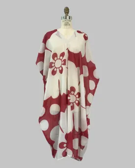 Jumbo Burgundy Floral Print Kaftan