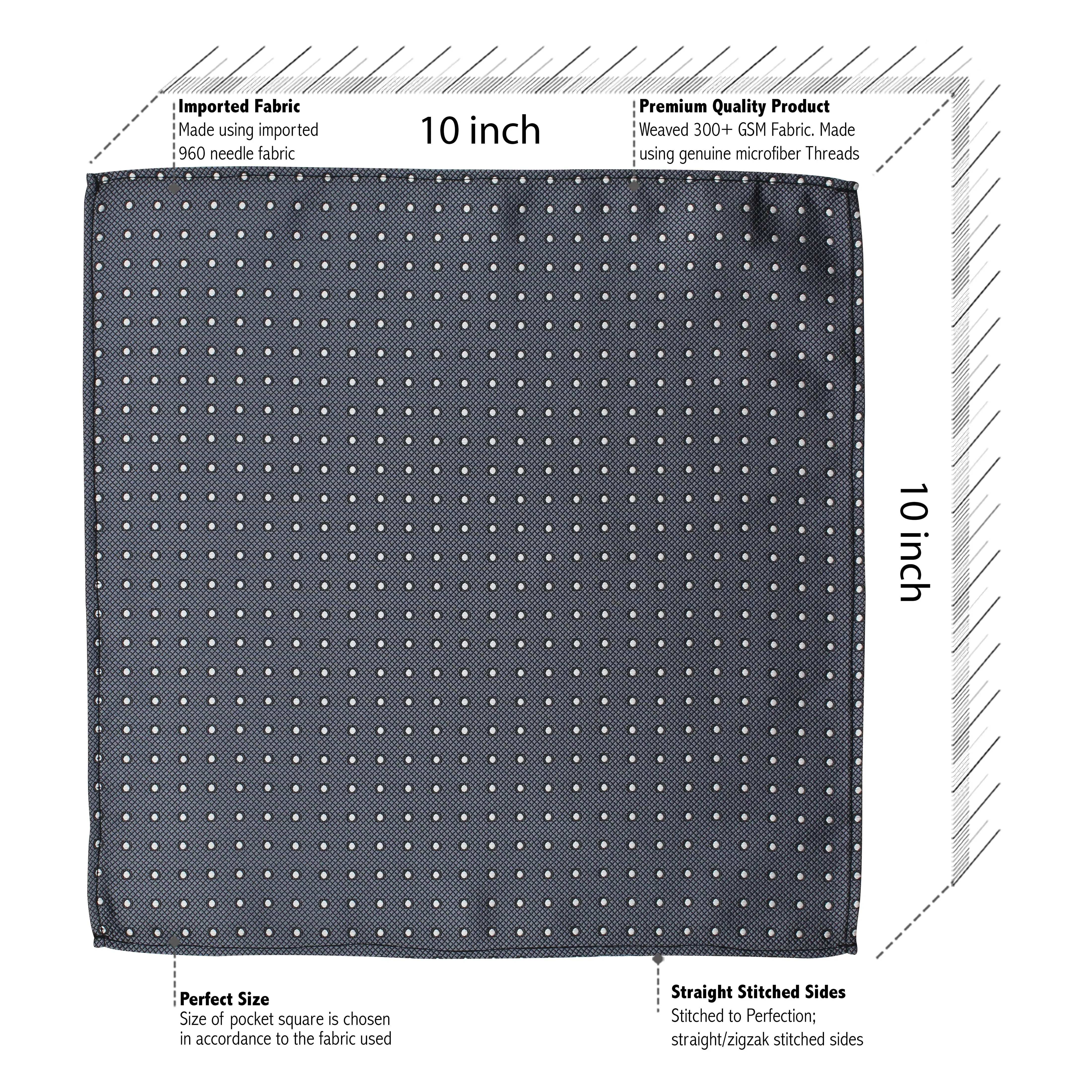 Kovove The Enchanting Polka Dot Dark Grey Necktie and Pocket Square Gift Box