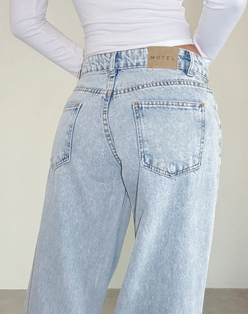 Low Rise Roomy Jeans in 80's Light Wash Blue