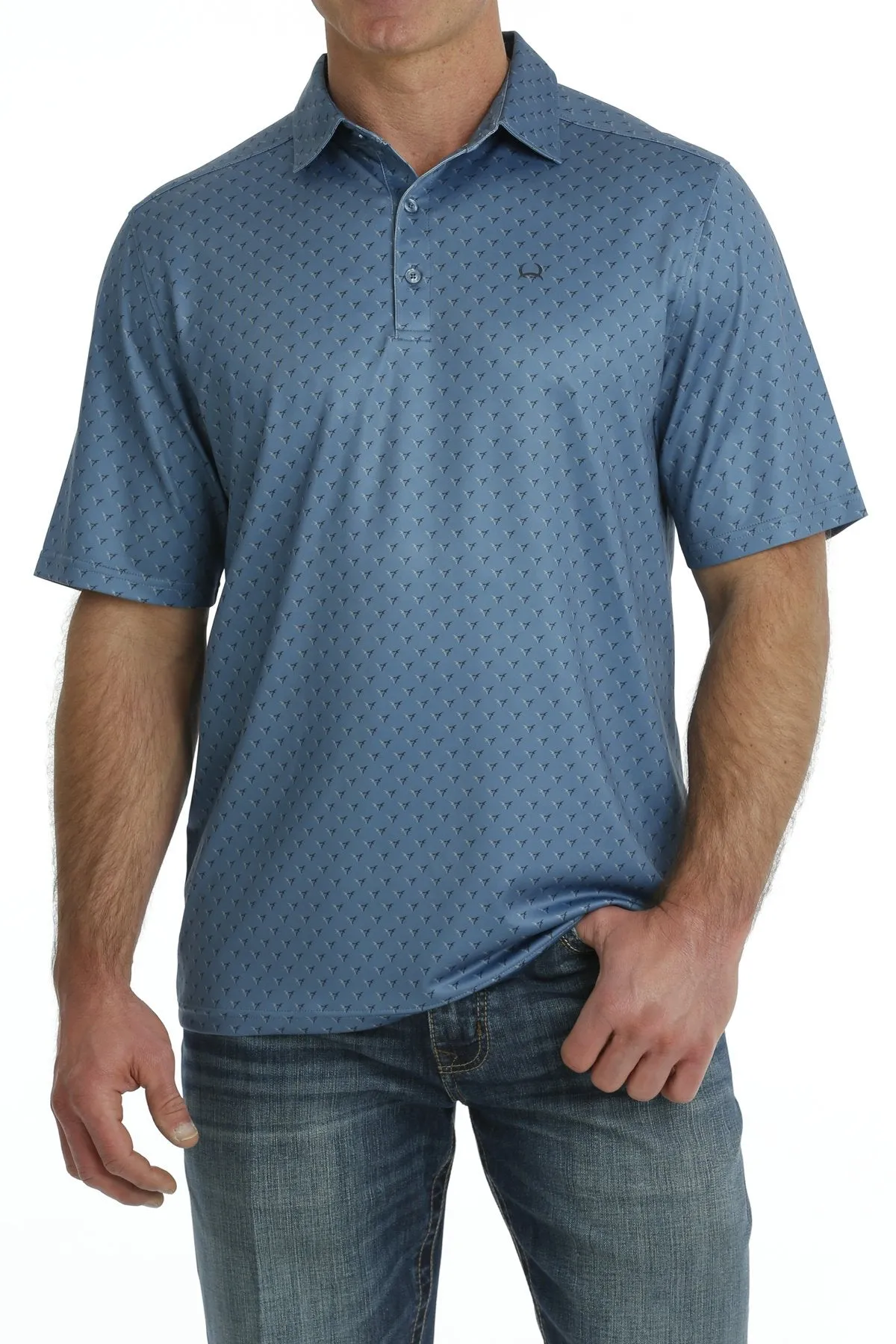 Men's Cinch Arenaflex Blue Print Polo