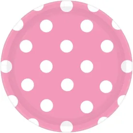 New Pink Polka Dots Plates - Dinner 8 Pkt