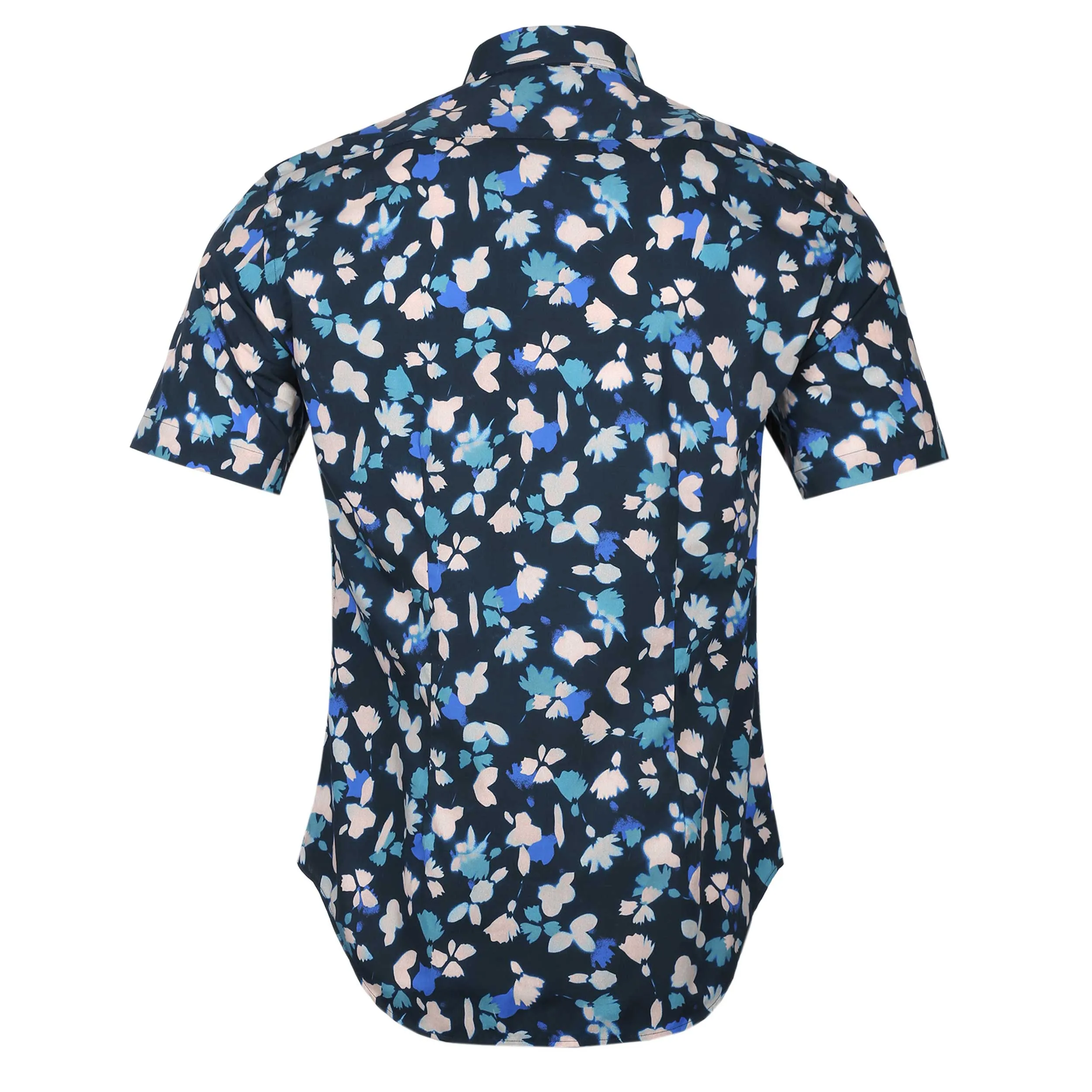 Paul Smith Slim Fit Floral SS Shirt in Navy