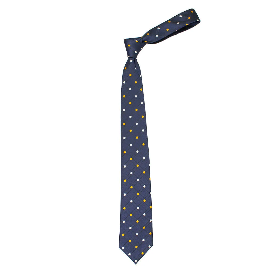 Peluche Dotted Blue Neck Tie & Pocket Square Set for Men