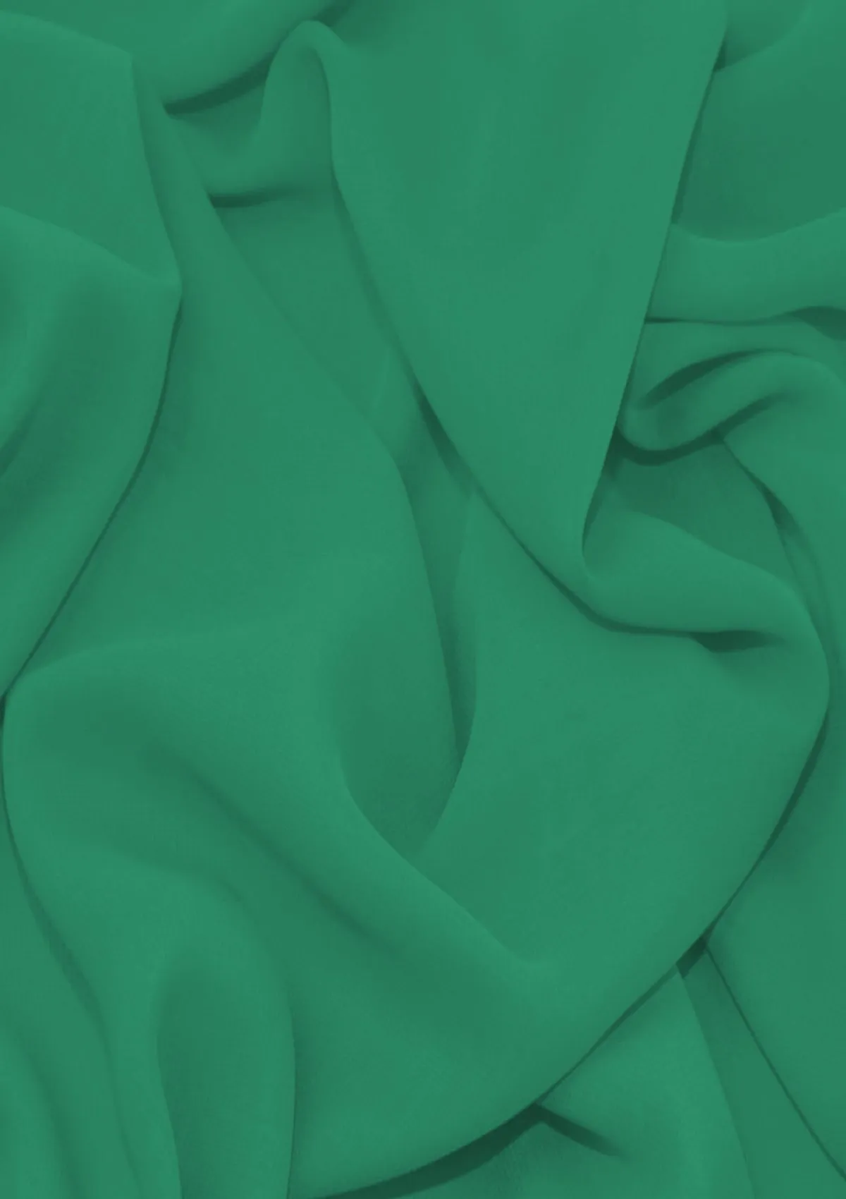 Premium Crepe Chiffon Fabric Jewel Green Plain Dyed 44/45" Decoration,Craft & Dress