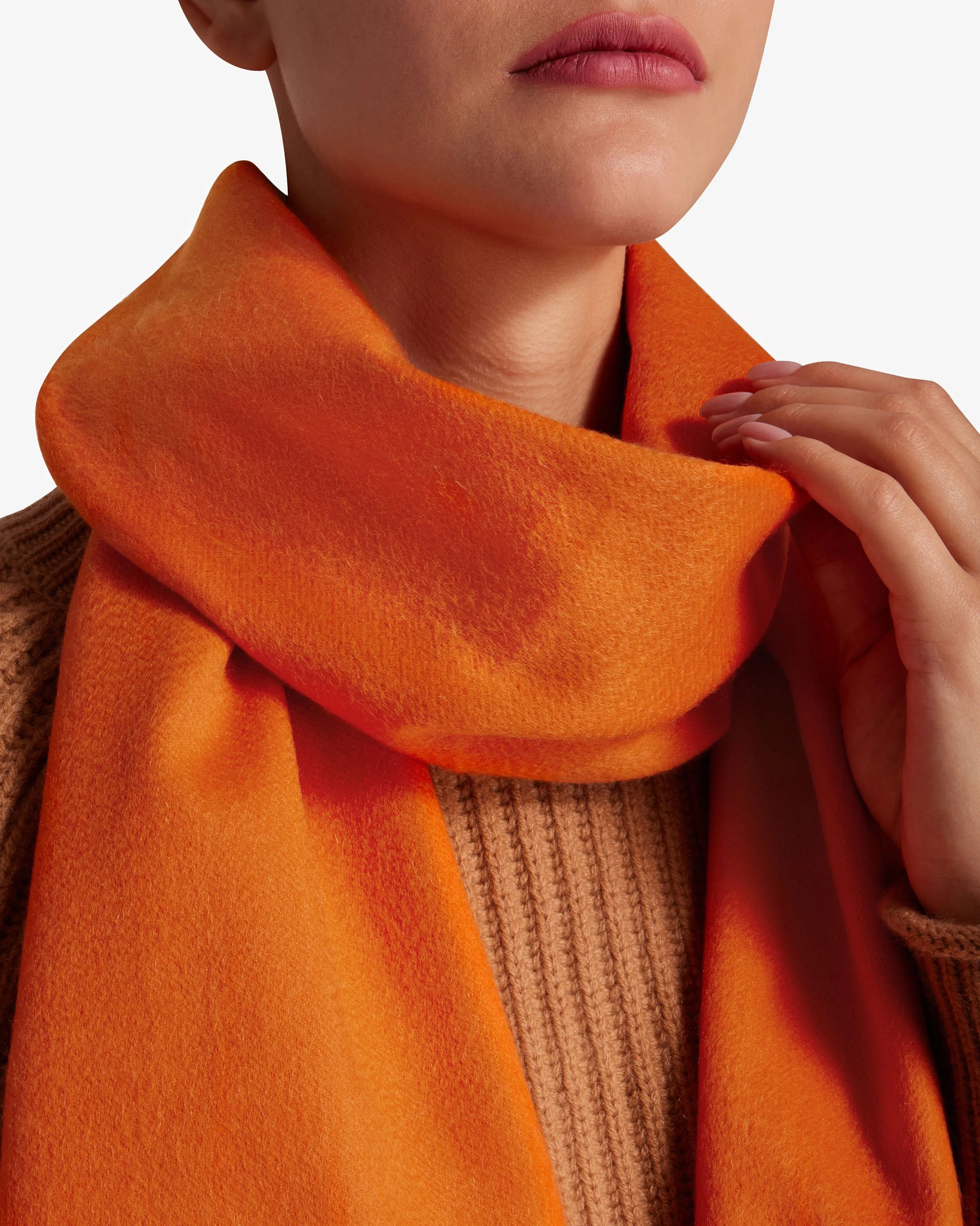 Pure Cashmere Scarf - Orange