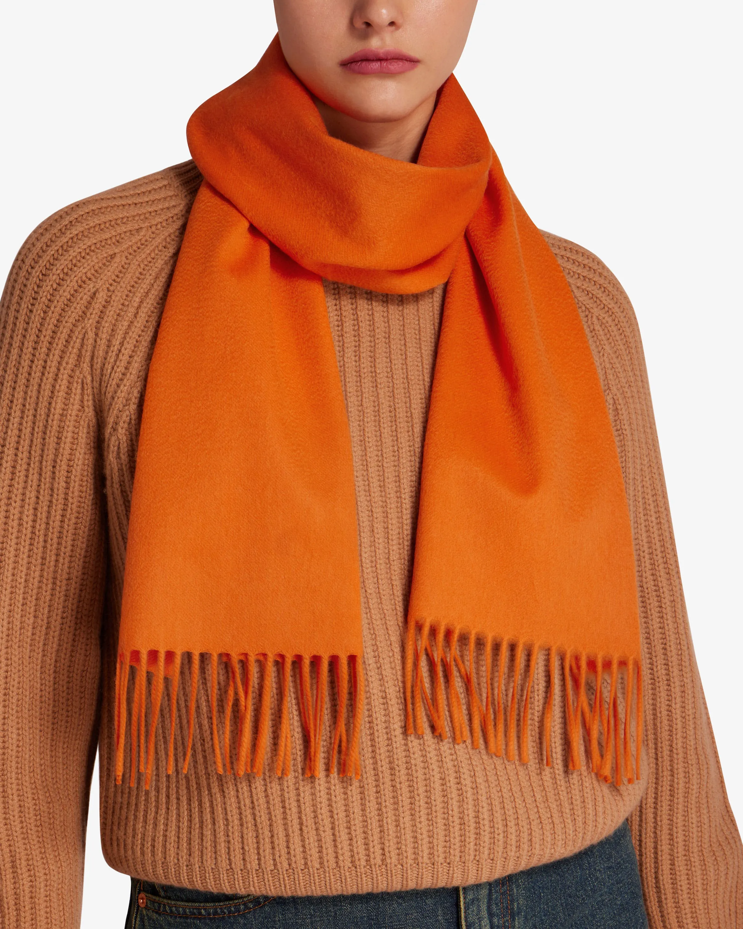 Pure Cashmere Scarf - Orange