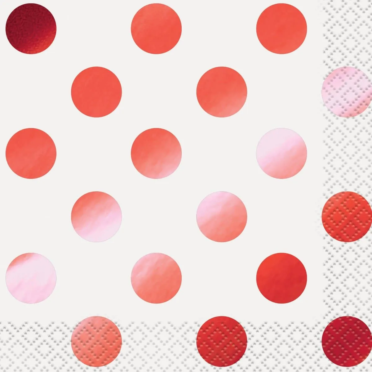 Red Polka Dot Paper Beverage Napkins (16ct)