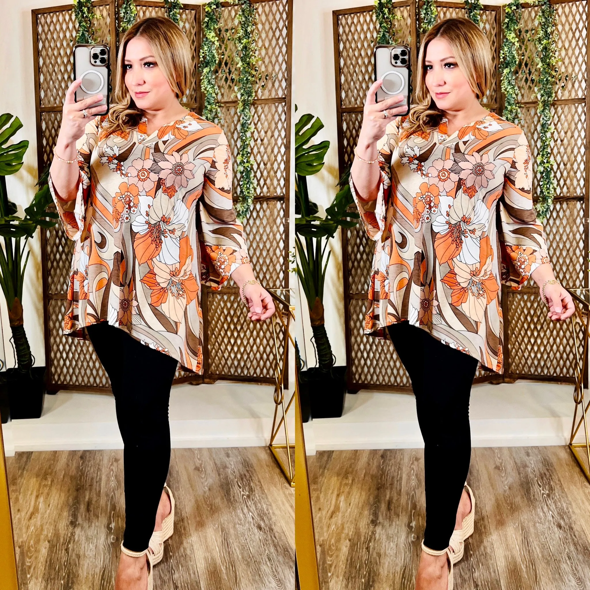 Retro Rust Color Blouse