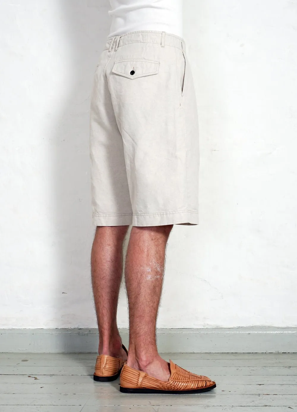 ROBIN | Super Wide Pleated Shorts | Flax Nature