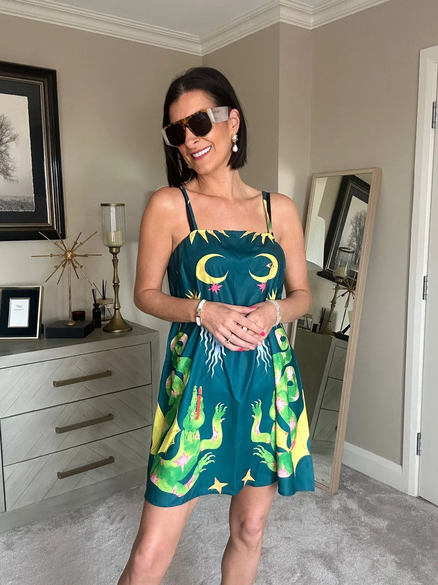 Serena Green Snake Dress