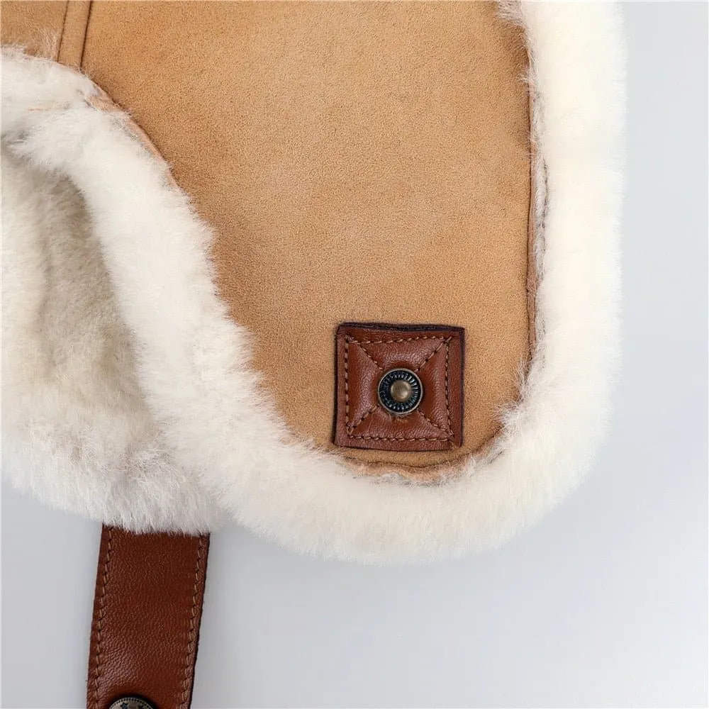 Shearling Wool Bomber Hat