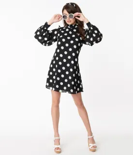 Smak Parlour Black & White Polka Dot Girl Talk Shift Dress