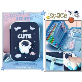 Space Pencil Case - 3D Eva with Cute Squishy Astronaut Pencil Case