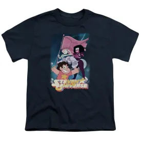 Steven Universe Crystal Gem Flag Youth Navy T-Shirt