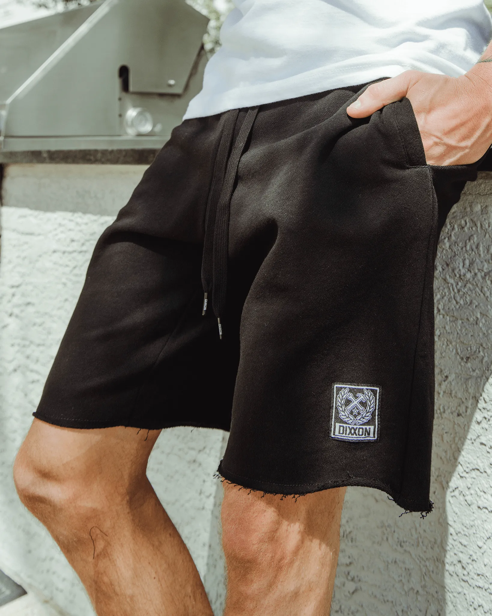 Terry Cut Off Shorts - Black