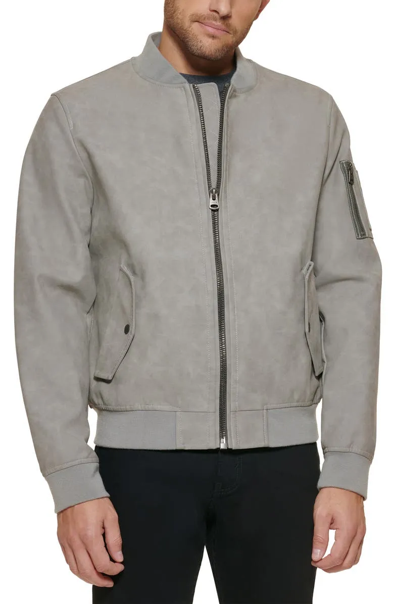 Varsity Faux Leather Bomber Jacket