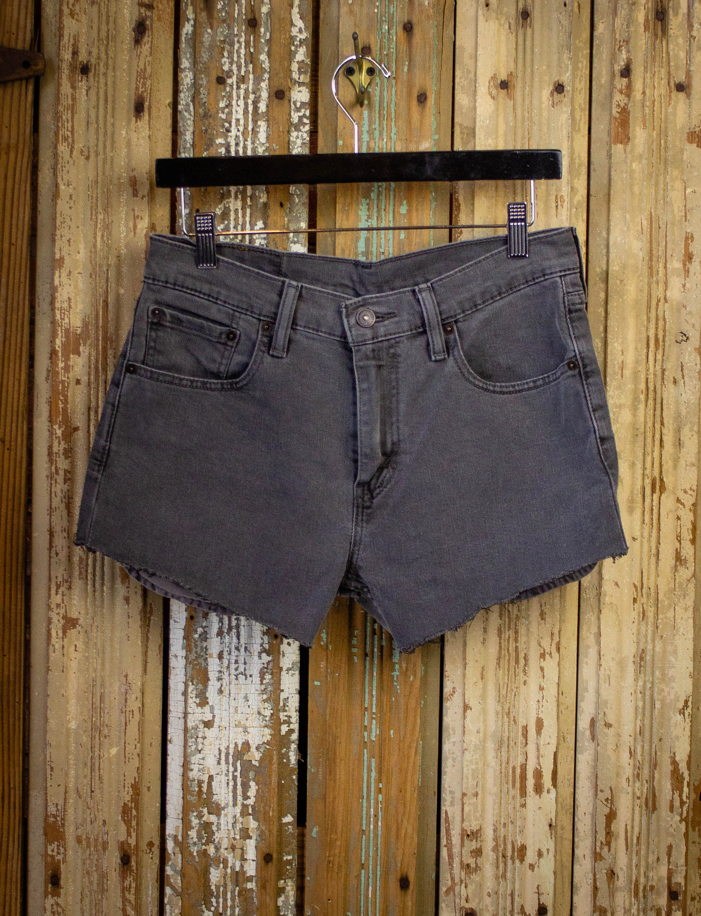 Vintage Levi's Cut Off Denim Shorts Black 30w