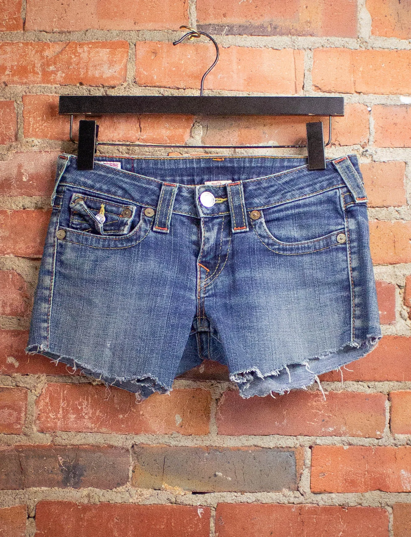 Vintage True Religion Medium Wash Cut Off Shorts 28W