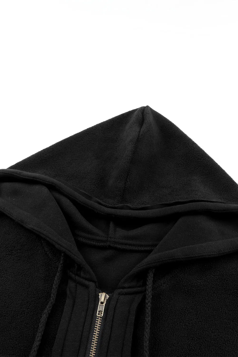 Women's Flap Pocket Drawstring Hooded Zip Up Jacket